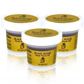skin food [Skinfood] Skinfood Black Sugar Mask Wash-Off 120g 3pcs / [스킨푸드] 스킨푸드 블랙슈가 마스크 워시오프 120g 3개