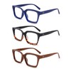 ZXYOO 3 Pack Oversize Square Design Reading Glasses for Women,