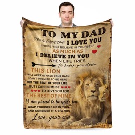 Dad Gifts for Fathers Day,'I Believe in You' Soft Fleece Throw Blankets 50x60 in,Father Birthday Gift from Daughter/Son Blanket,Surprise for Daddy Christmas, Retired, Thanksgiving