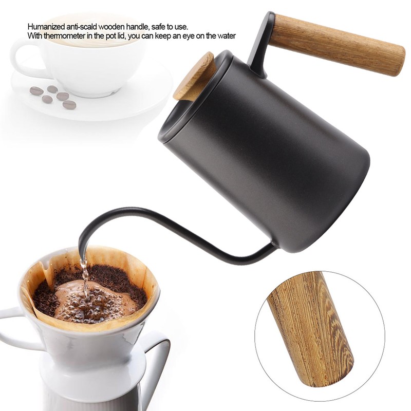 600ml Fashion Stainless Steel Handle Drip Coffee Pot Long Gooseneck