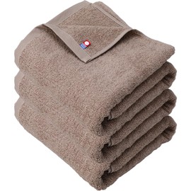imaa Imabari Towel, Certified Bath Towel, Fluffy, Thin, Absorbent, Quick Drying, Made in Japan, 100% Cotton, Vacuum Compressed Pack, Light Brown, 3 Sheets