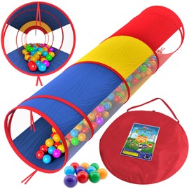 Playz Extra-Large Play Tunnel for Toddlers 1-3 Years – Pop-Up Baby Crawl Tube, Sensory Activity, Indoor & Outdoor Kids Toy, Collapsible for Easy Storage