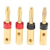 Preffair 4pcs Speaker Banana Plugs 24K Gold Plated Dual Screws