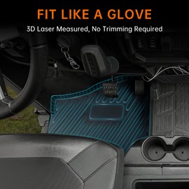 CUSAUTV Floor Mats Compatible with Polaris Ranger Crew XP 1000 2019-2023 Accessories All Weather Protection Slush Mats Row Floor Liners (4PCS, Front+Rear)