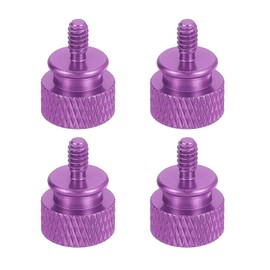 sourcing map 4Pcs #6-32 UNC Aluminum Thumb Screws, 12x16mm(ODxH) Computer Case Thumb Screws for PC Side Panel Motherboard Mounting Screw, Purple