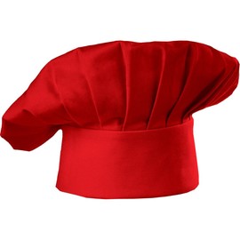 Hyzrz Set of 3 Pack Adult Chef Hat Adult Adjustable Elastic Baker Kitchen Cooking Chef Cap 3 Pieces (Red)