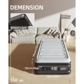 CHILLSUN 2025 Upgraded Twin Air Mattress with Built in Pump, 3 Mins Quick Self-Inflation Inflatable Airbed, Comfortable Top Surface Blow Up Mattress for Home Portable Camping Travel