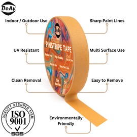 DOAY 5 Rolls Pinstripe Tape - Masking Tape 1/16", 1/8", 1/4", 1/2", 3/4" - Thin Painters Masking Automotive Tape for DIY, Car, Auto, Paint, Art, Tumblers (Brown)