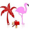 2 Pieces Mailbox Flags Flamingo Coconut Tree Mailbox Replacement Flags