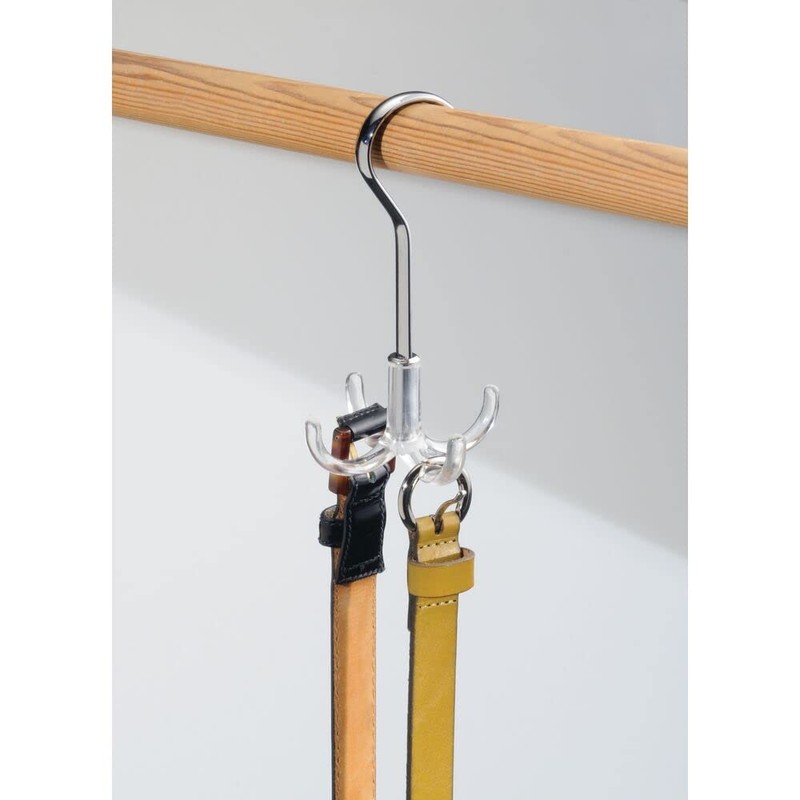 mDesign Set of 2 Closet Organisers with Four Hooks -