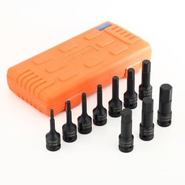 JOVANT Allen Socket Set 1/2" Drive Impact Hex Bit Socket H5 - H19 Chrome Molybdenum Steel Square Socket Set for Impact Wrench/Drill/Driver, 10pcs