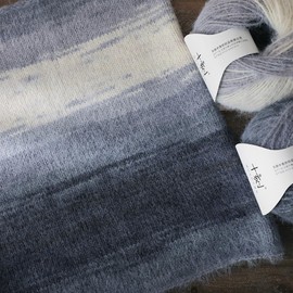 Gradient Colored Wool Yarn for Crocheting & Knitting, Multi-Colored Soft Long Pile, 38% Wool 40% Nylon 22% Acrylic Blend Rainbow Yarn, for Crochet Scarf, Hat and Garments (XBDS-57, 1 Ball)