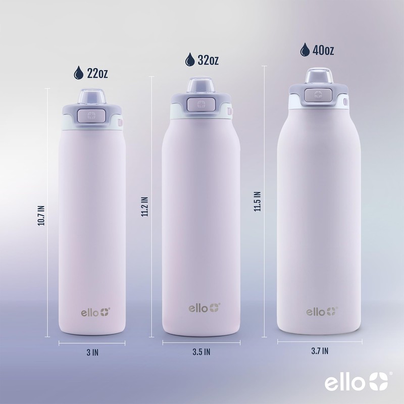 Ello Pop & Fill 22oz Stainless Steel Water Bottle with