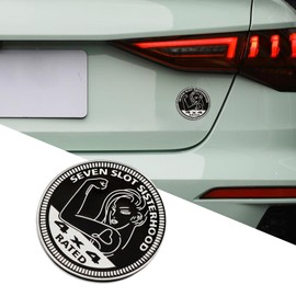 3D Metal Car Badges Emblems, Seven Slot For Sisterhood Car Emblem, 4 x 4 Metal Automotive Badge, Round Emblem Decals, Car Exterior Emblems Badge Compatible with Jeep Wrangler Vehicles Trucks SUV