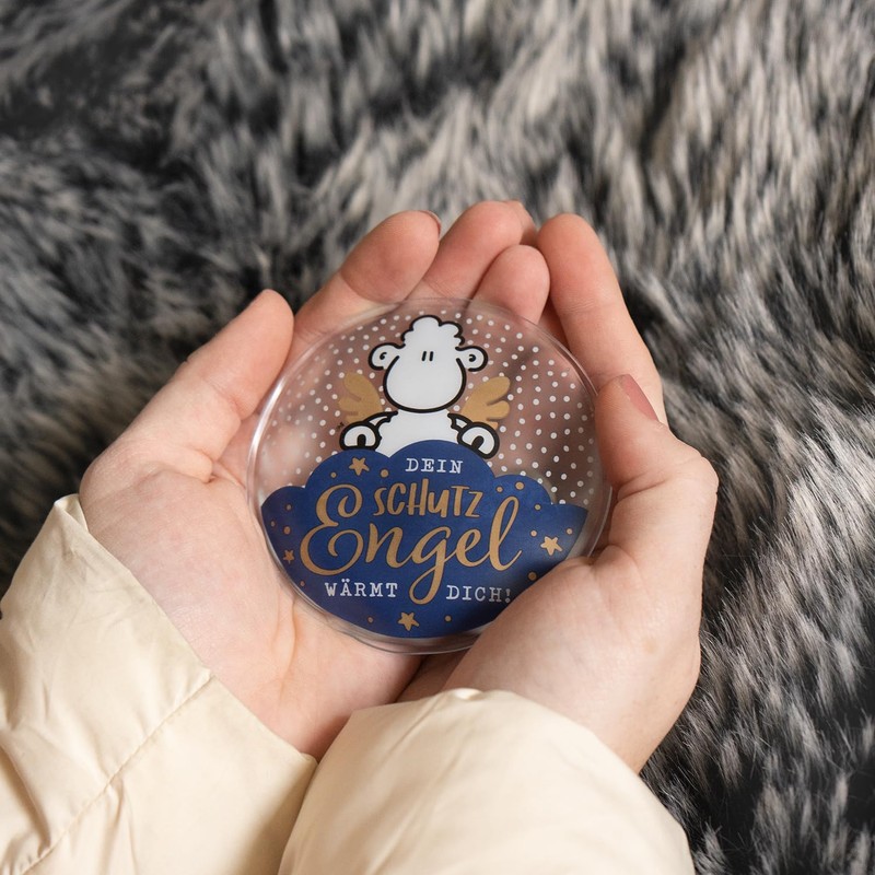 Sheepworld Hand warmer with guardian angel motif, diameter 9 cm,