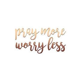 Pray More Worry Less Sticker Vinyl Decal Notebook Car Laptop 5.5" x 2.75" (Copper)