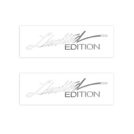 JNNJ Pack of 2 Car Limited Edition Logo, 3D Limited Edition Logo Emblem Badge, Metal Decals, Car Accessories, for Truck, Car, Window, Windscreen (Silver)