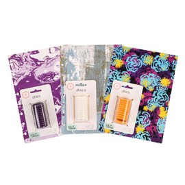 Talia Discbound Notbook - Cover and Disc Set (Set 5 (3pk Designs), Midsize Set) - FunkyFloral w/BBQ, Luxe w/WHT, PurpleMarble w/STP