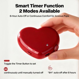 Pet Prime Rechargeable Heartbeat Simulator for Anxiety Dogs with Auto 8H Timer & Adjustable Speed,Suitable for Heart Beat Plush Toys