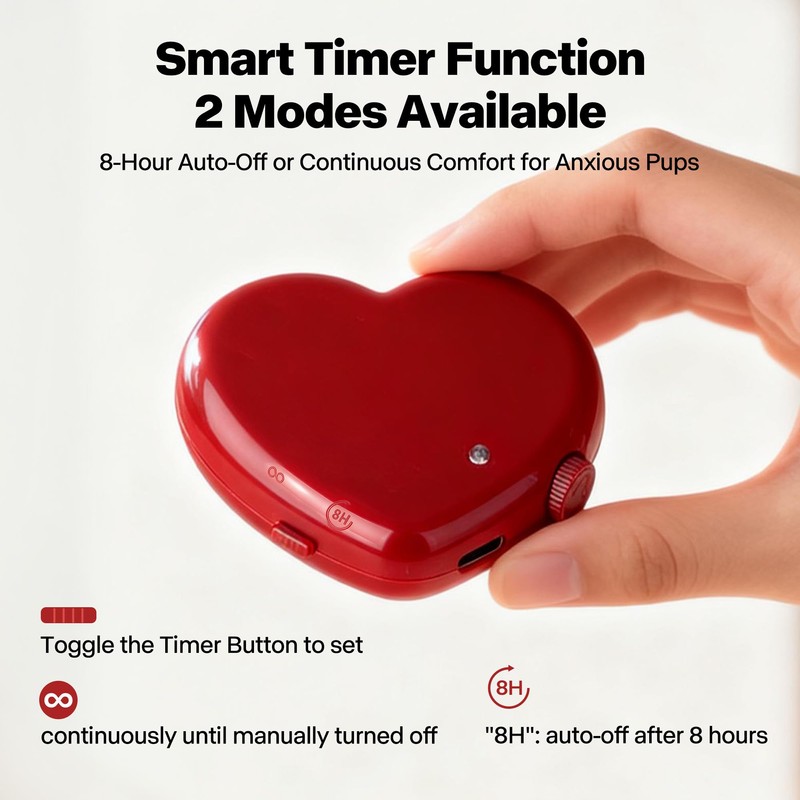 Pet Prime Rechargeable Heartbeat Simulator for Anxiety Dogs with Auto