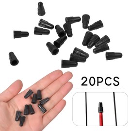 Bicycle Valve Caps 20 x Premium Mountain Bike Valve Covers Black Plastic Bicycle Valve Cap with Sealing Ring for Road Bike, Touring Bike, Hybrid Bicycle and Folding Bike for Exchanging Valve Cover