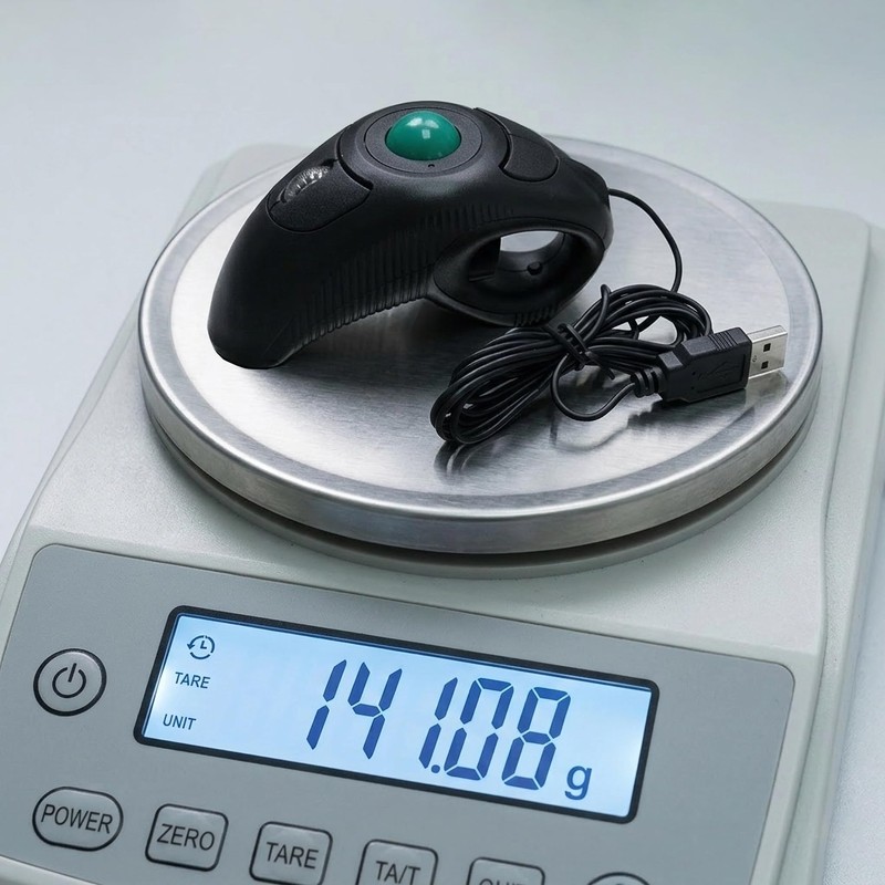 YUMQUA Finger Mouse, Handheld Trackball Mouse USB Wired Hand Held