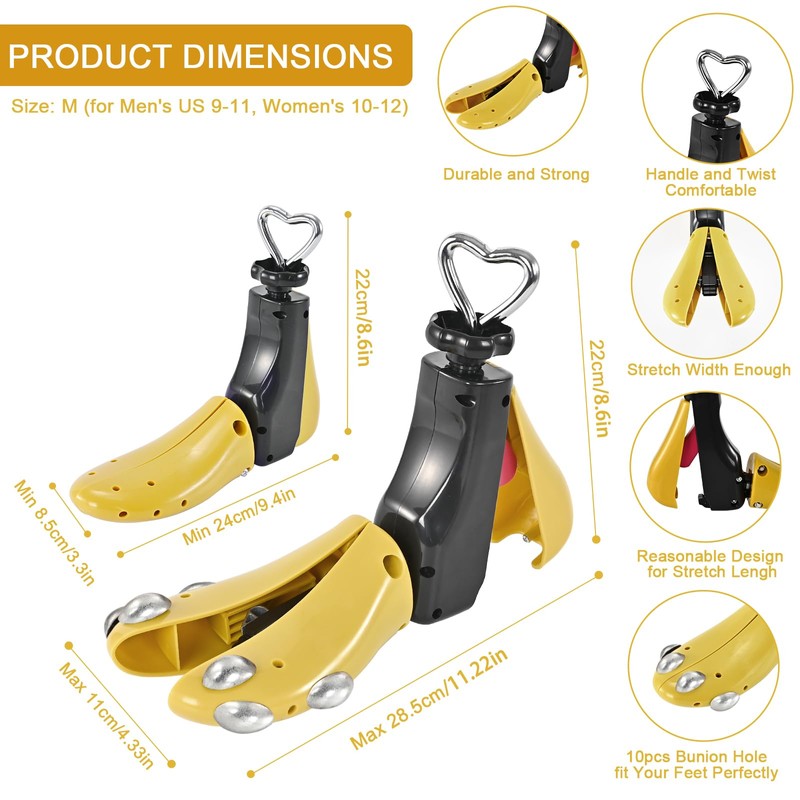 VIVEBEI Shoe Stretcher Women Men, Boot Stretcher Wide Feet, 4-Way