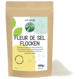 Fleur de Sel Salt Flakes 100 g by Alpi Nature, Sea Salt Crystal 0.5-2 mm from South Africa for Gourmet Kitchen