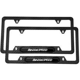 Unbranded 2ps Carbon Fiber License Plate Frame Holder Black For MazdaSpeed W/screw