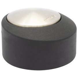 WAGNER Design-Boden-Türstopper SCREW OR GLUE / Schrauben oder Kleben - Durchmesser Ø 50 x 30 mm, Metall gebürstet, Edelstahloptik, thermoplastischer Kautschuk, Designpreis - 15518111