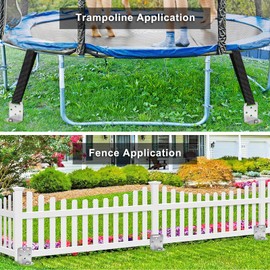 2 Pack 18" Screw In Ground Anchors Set Shed Earth Anchor Stakes with Versatile L Bracket Trampoline Anchor 2.7" Wide Spiral Swingset Anchors for Fence, Tent, Mobile Home, Canopy, Carport, Playset