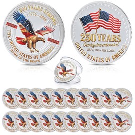 20 Pcs 250th Anniversary Commemorative Coins US 1776–2026 Token Display Gift for Patriots Collector