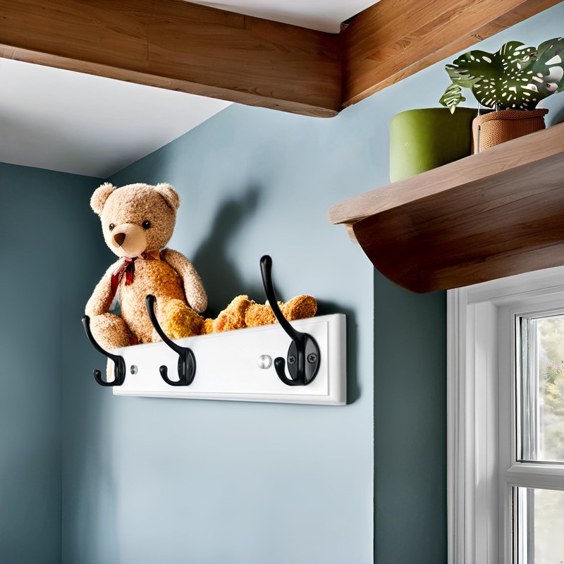 mapeoes 2 Pack Wood Coat Rack Wall Mount with 3