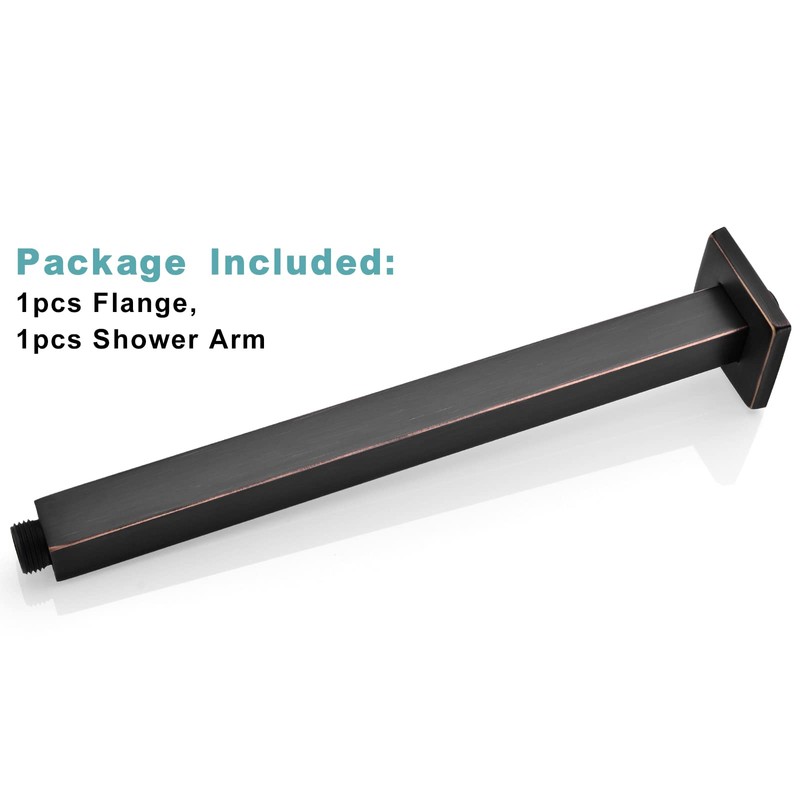 BESTILL 12 Inch Oil Rubbed Bronze Ceiling Mount Shower Arm