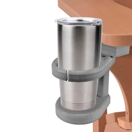 Southern Homewares Adirondack Chair Cup Holder Attachment, Durable Poly Lumber, Adjustable, Ideal for Your Polywood Outdoor Furniture, Light Grey