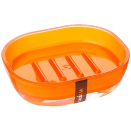 Excelsa Soap Dish, Polystyrol, Orange, 15.7 x 11 x 4 cm