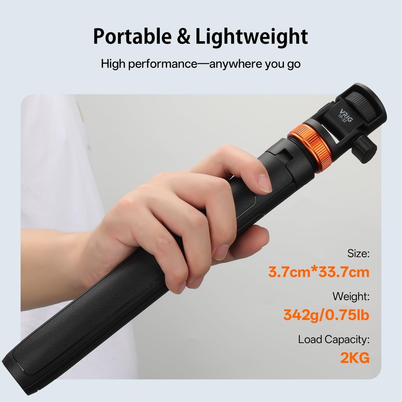 VRIG 63" Extendable Camera Phone Tripod for DJI OSMO Pocket4/3,