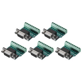sourcing map D-sub Connector DB9 Female Socket 9-pin Female Serial Port Terminal Breakout for Mechanical Equipment CNC Computers Pack of 5