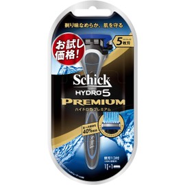 Schick Men's Hydro 5 Premium Razor, 5 Blades, Holder, Trial Use, 1 Extra Cartridge