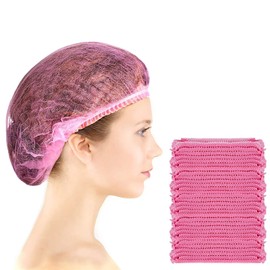 Gorro De Ducha Desechable Para El Cabello, 100Pcs Gorro De Ducha Impermeable Para Mujer De PláStico Transparente Para Tratamiento Del Cabello, Spa Para Mujeres, Hotel Y PeluqueríA, Uso DoméStico (Pink)