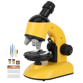 40X-1200X Kids Microscope with 360 Rotation Head Educational Toy for Children BeginnersYellow