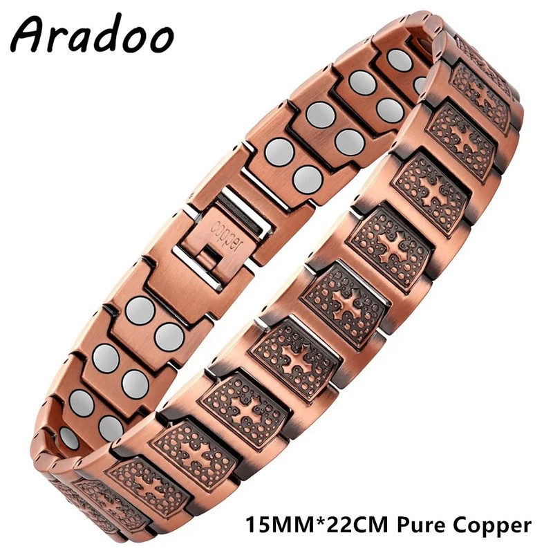 Men’s Copper Magnetic Bracelet for Style – Adjustable Link Jewelry