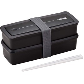 Thermos DJS-980W BK 2-Tier Lunch Box, 36.8 fl oz (980 ml), Black