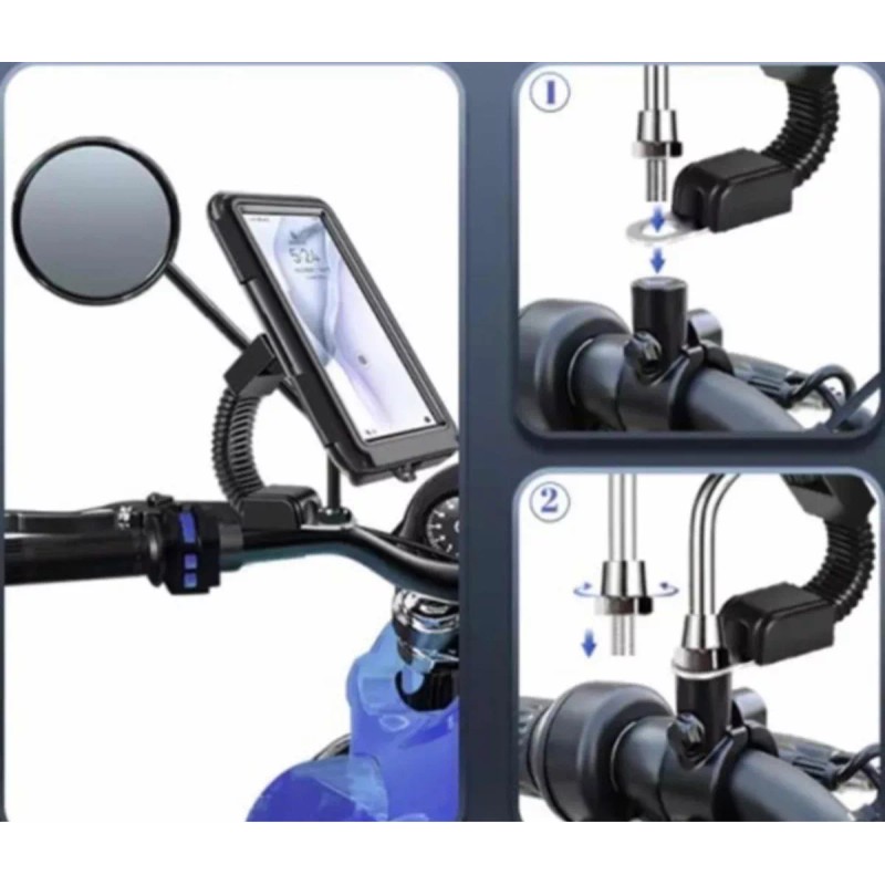 Maxtel Soporte Celular De Moto En Espejo De Cierre