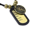Bungsa Mens Leather Biker Necklace with Brass Pendant, Leather
