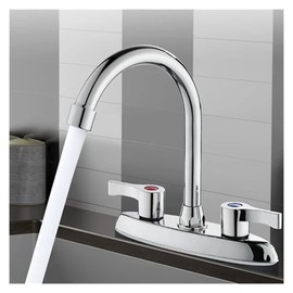 VVQQFGXN Kitchen Faucet Rotating hot and Cold Basin Sink Mixer washbasin Bathroom Kitchen Faucet Modern Copper Double Hole Double Handle(D-Type)