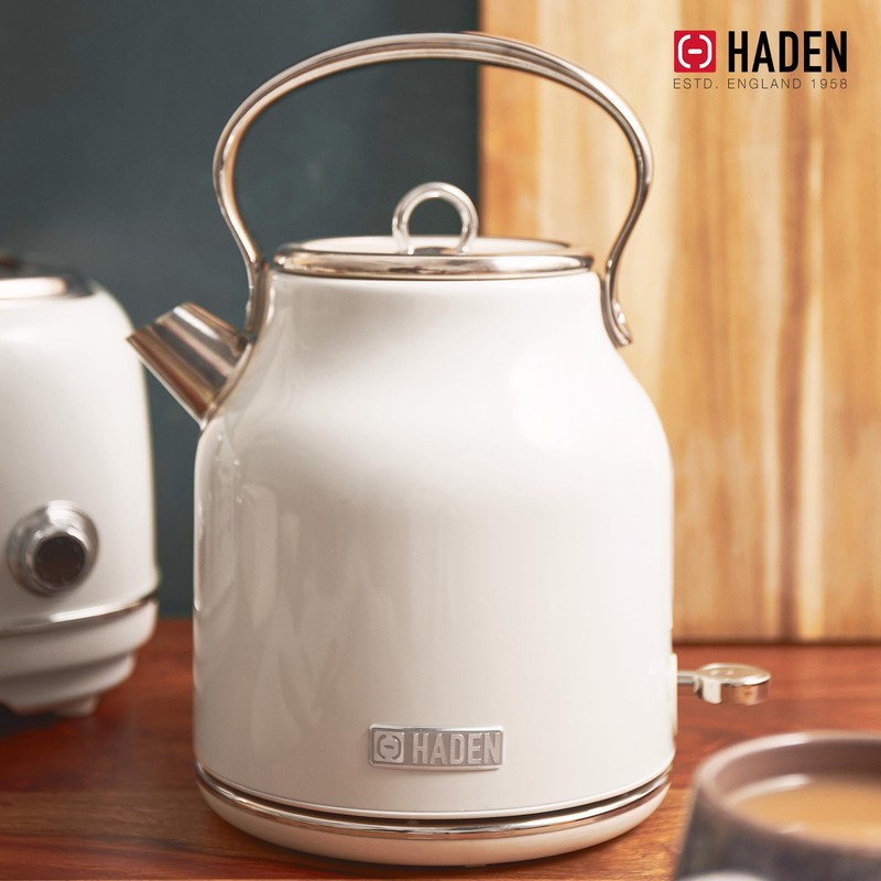 Haden Heritage 1.7 Liter Stainless Steel Electric Kettle, Hot Water