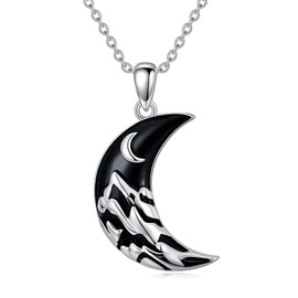 Mountain Moon Necklace 925 Sterling Silver Mountain Inspiration Jewelry Gifts for Women