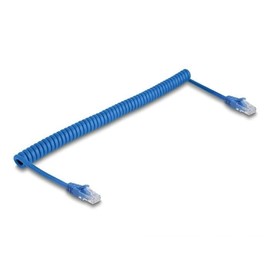 DeLOCK RJ45 Coiled Cable Male to Male Cat.6 UTP 0.6-1.2
