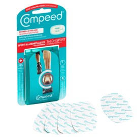 Compeed Sports Heel Blister Plaster - Hydrocolloid Plasters for Extra Strong Protection for Blisters on Heels - Pack of 5
